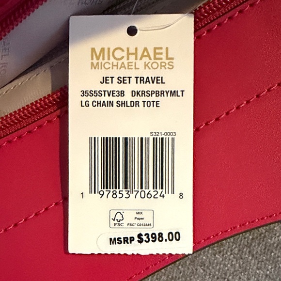 Michael Kors Vibrant Pink and Cream Shoulder Bag - Picture 5 of 5